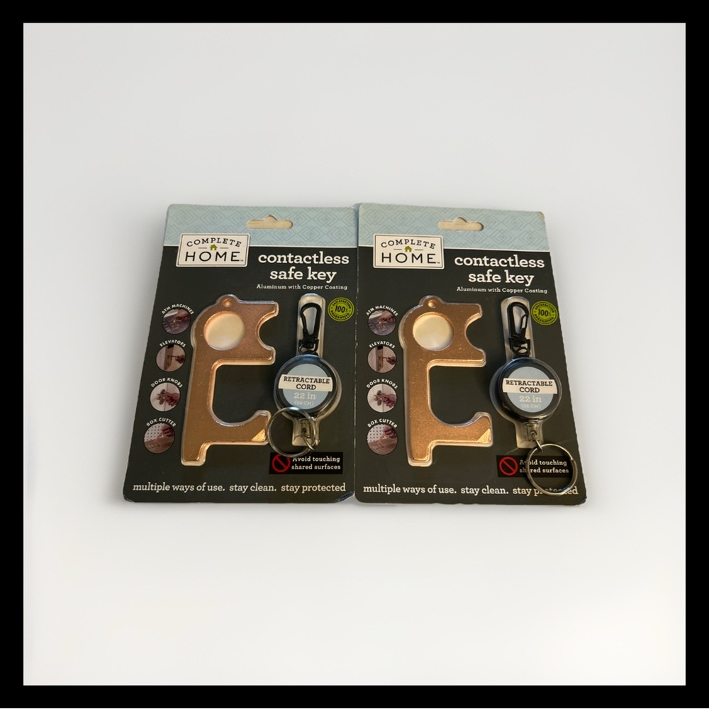 (2) Contactless Safe Keys with Retractor